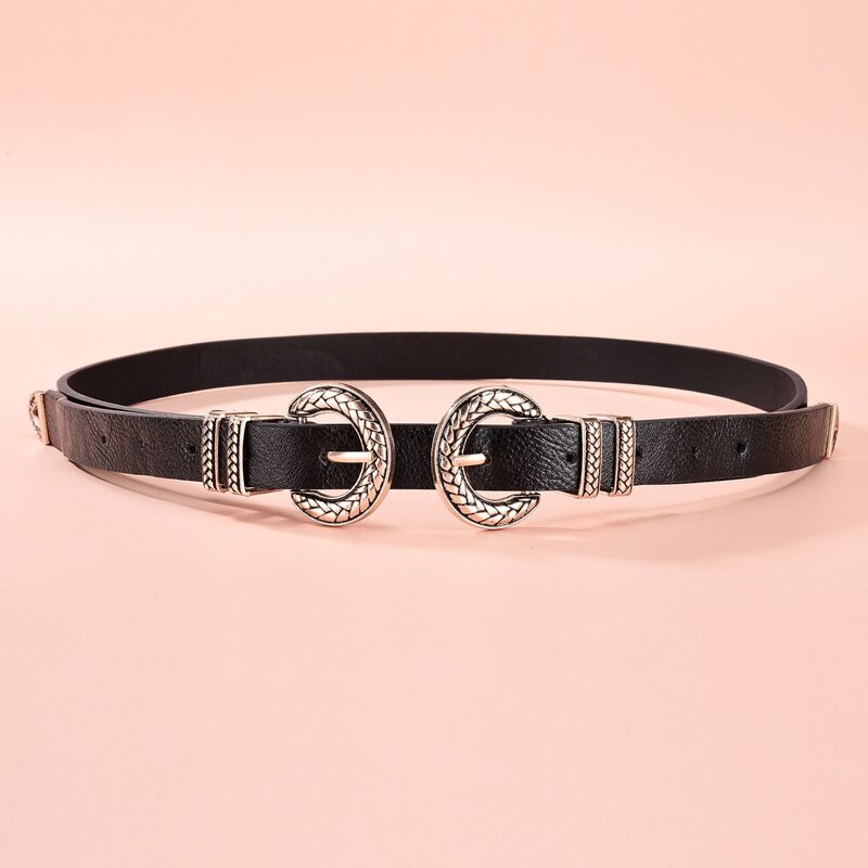 

Double Western Buckle Belt, Black