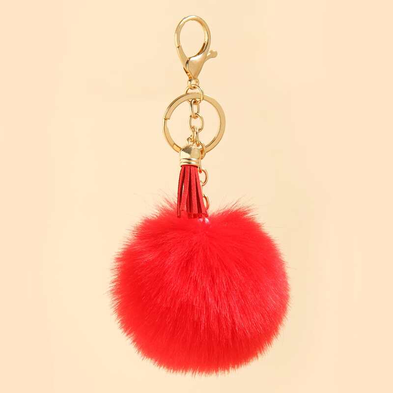 

Pom-pom Keychain, Red