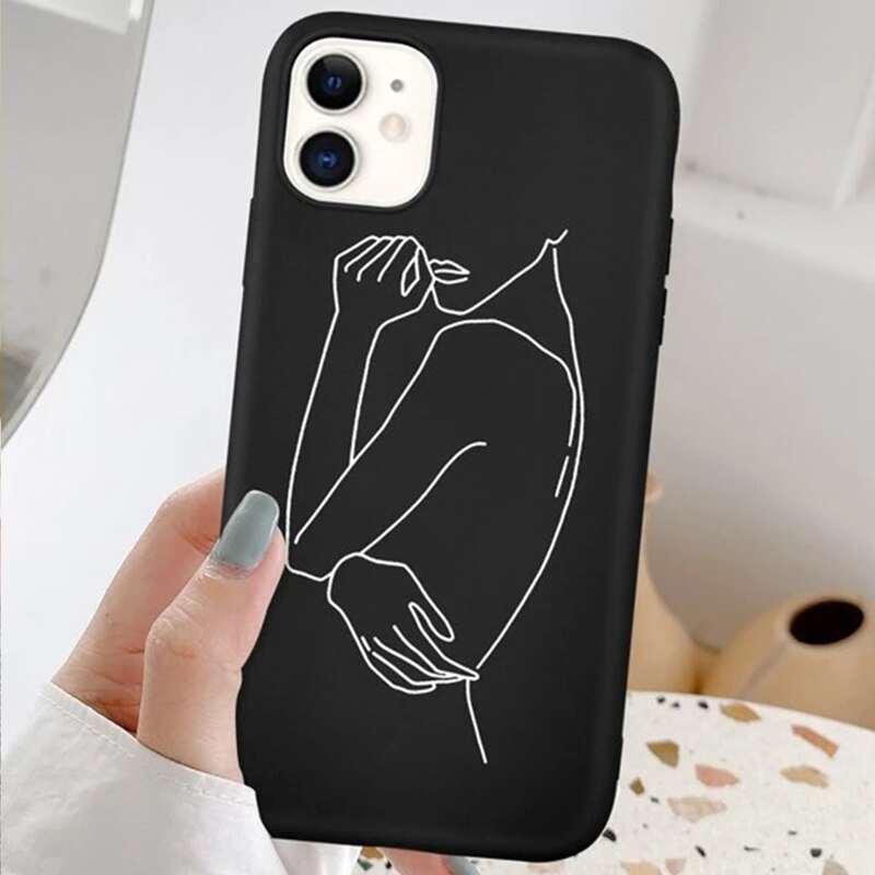

Abstract Figure iPhone Case, Black