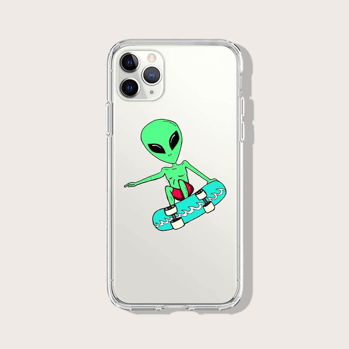 

Cartoon Alien Clear iPhone Case