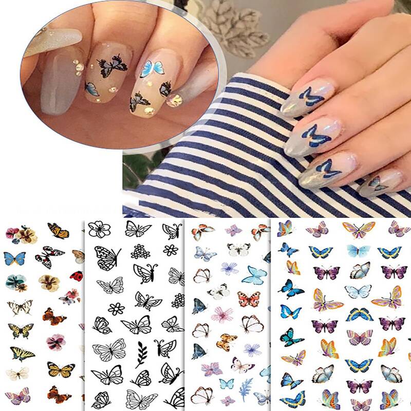 

2sheets Random Butterfly Nail Sticker, Multicolor