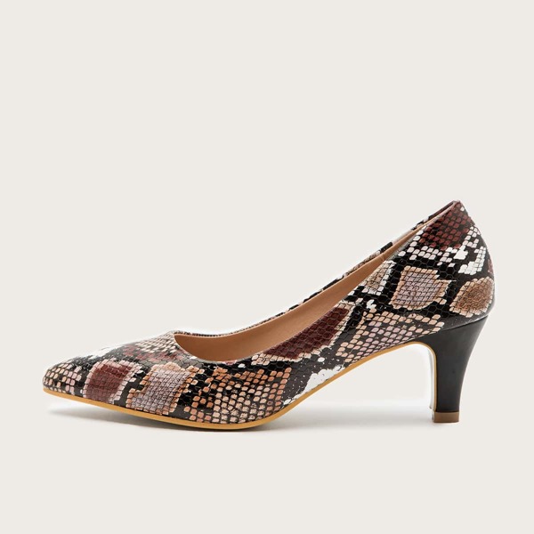 

Snakeskin Stiletto Court Heels, Multicolor