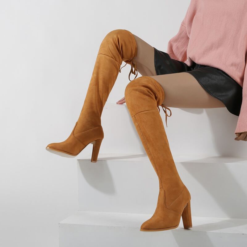 

Plain Ultra High Heeled Over The Knee Boots, Brown