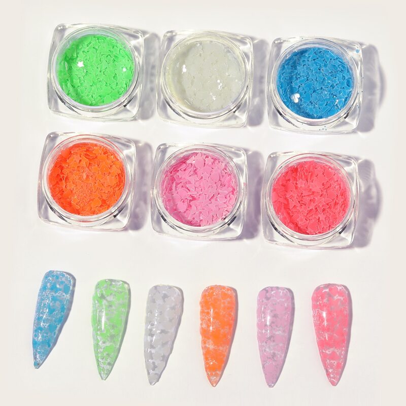 

6boxes Luminous Nail Art Decoration, Multicolor