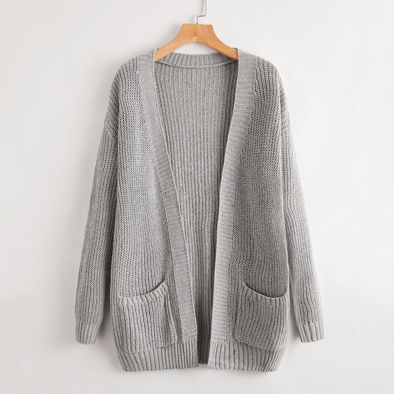 

Solid Pocket Cardigan, Grey