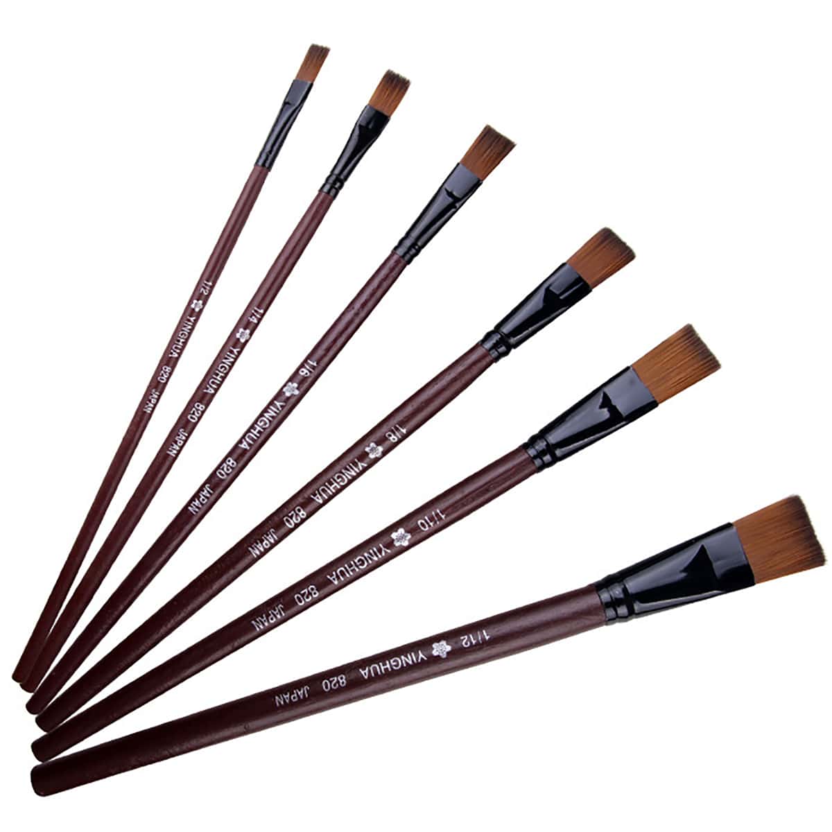 

6pcs Oil Painting Brush Set, Brown