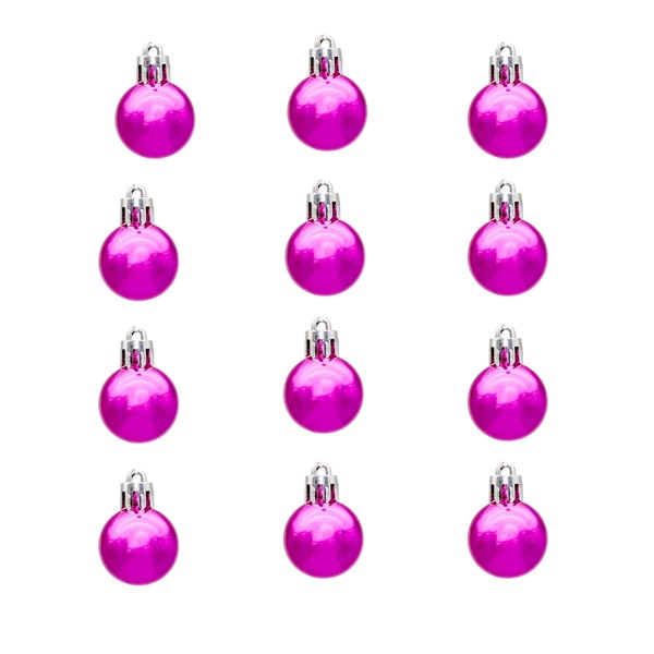

12pcs Christmas Ball Ornament, Hot pink