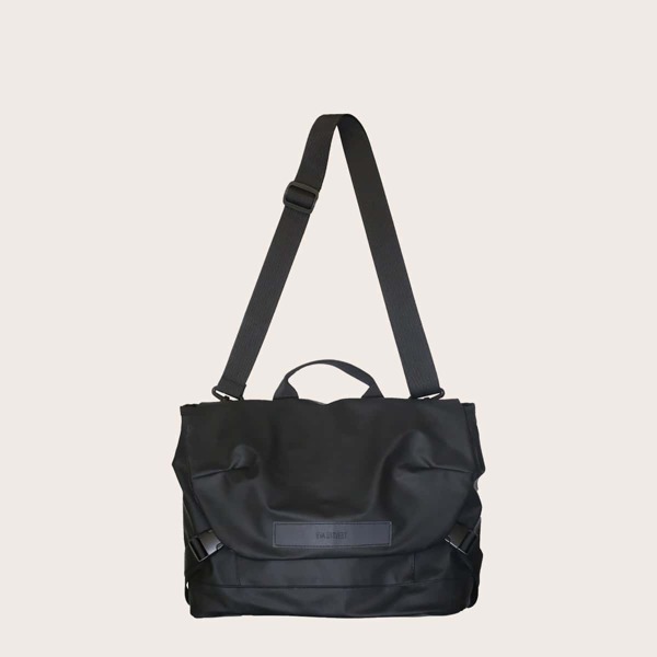 

Men Letter Graphic Flap Crossbody Bags, Black