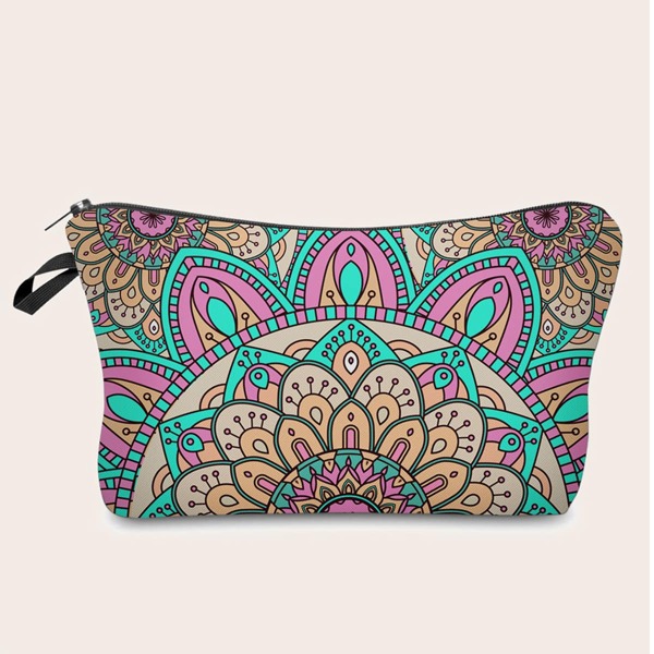 

Mandala Print Makeup Bag, Multicolor