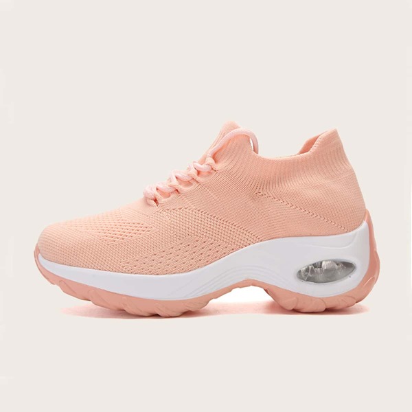 

Minimalist Lace Up Decor Chunky Sneakers, Pink