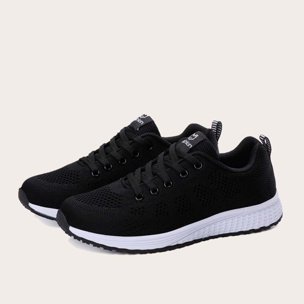 

Lace-up Front Low Top Sneakers, Black
