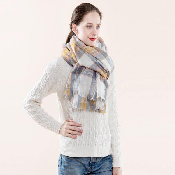 

Plaid Pattern Scarf, Multicolor