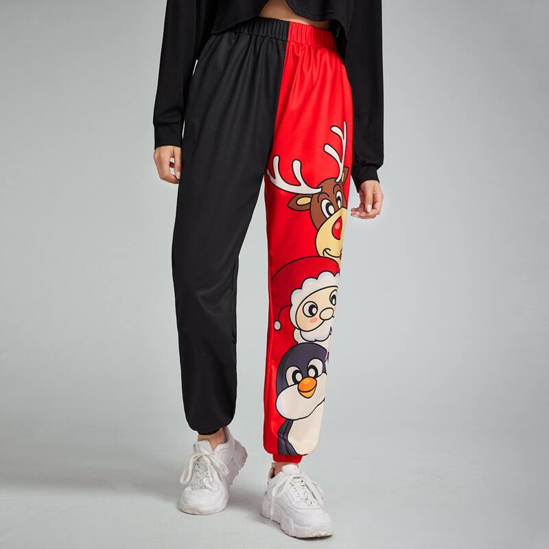 

Christmas Cartoon Graphic Joggers, Multicolor