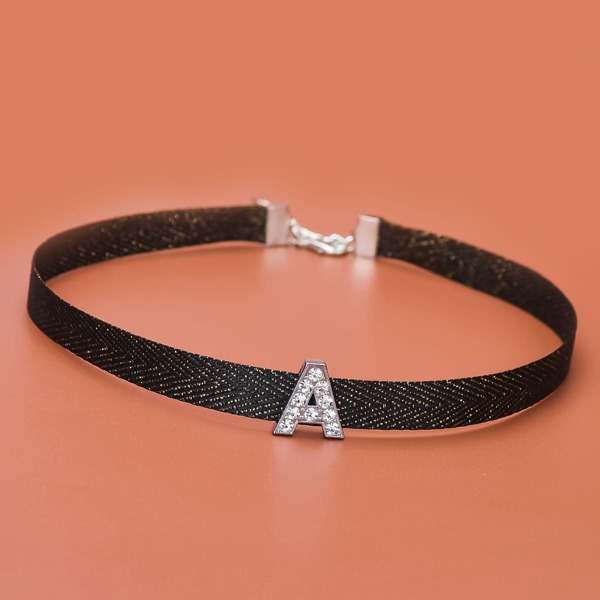 

Letter Decor Choker, Black