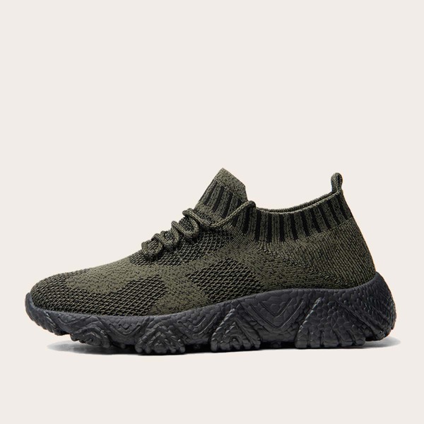 

Lace-up Decor Wide Fit Sneakers, Army green