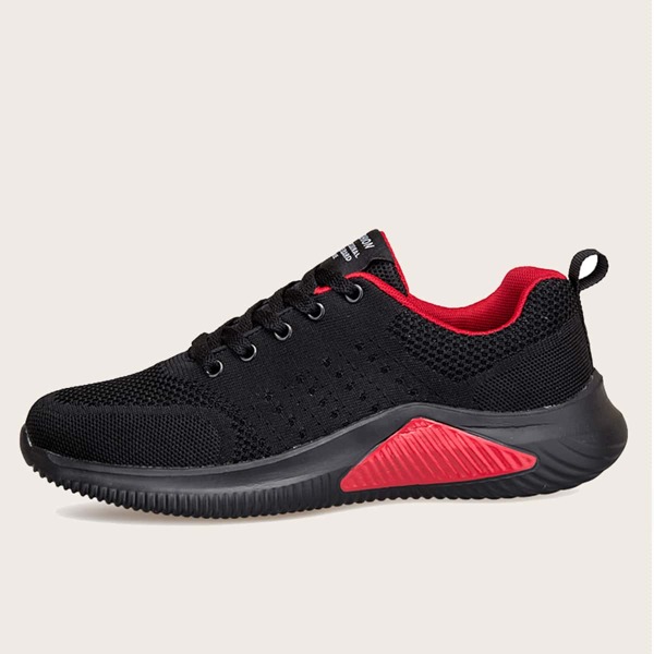 

Men Color Block Lace-up Front Sneakers, Black