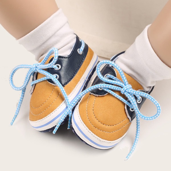 

Baby Boy Lace-up Front Flats, Yellow
