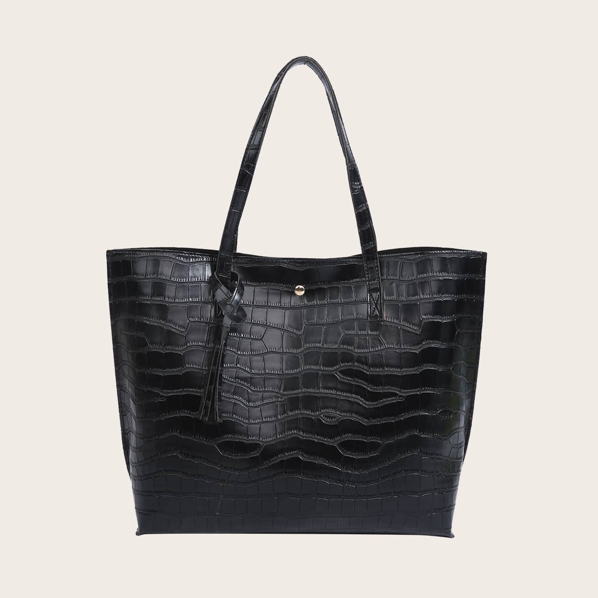 Image of Croc Embossed Large Capacity Tote Bag