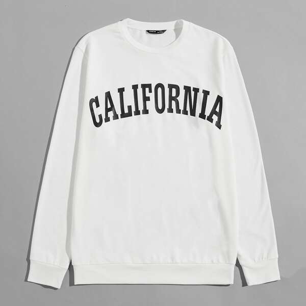

Men Letter Graphic Pullover, White