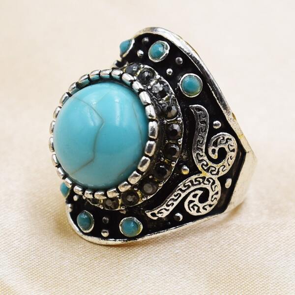 

Men Turquoise Decor Ring, Blue