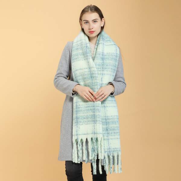 

Striped Fringe Hem Scarf, Multicolor