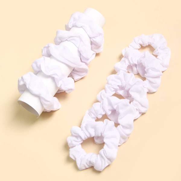 

10pcs Simple Plain Scrunchie, White