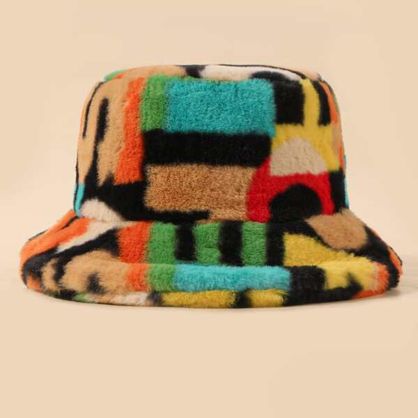 

Men Fluffy Bucket Hat, Multicolor