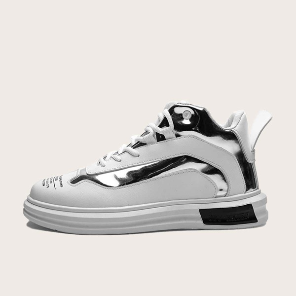 

Men Letter Graphic Lace-up Front Sneakers, White