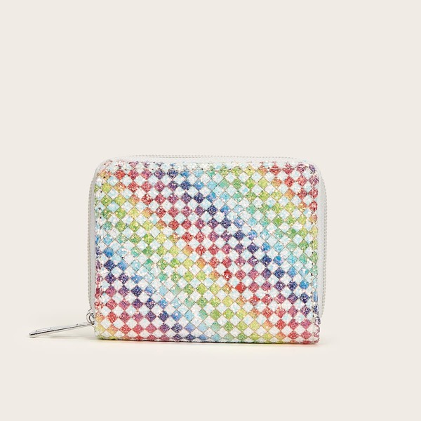 

Glitter Decor Colorblock Purse, Multicolor