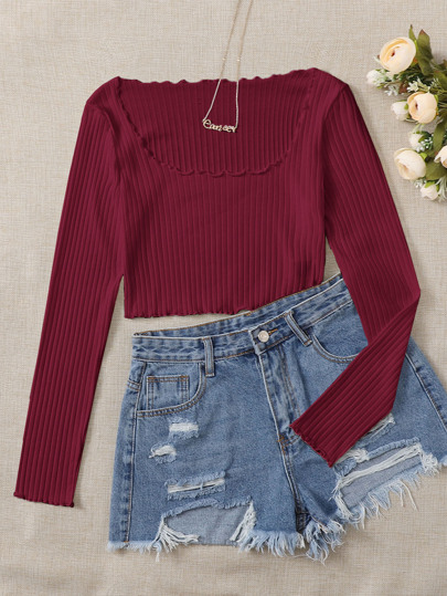 لباس علوي قصير محبوك مضلع ومقلم خس مقاس بكير