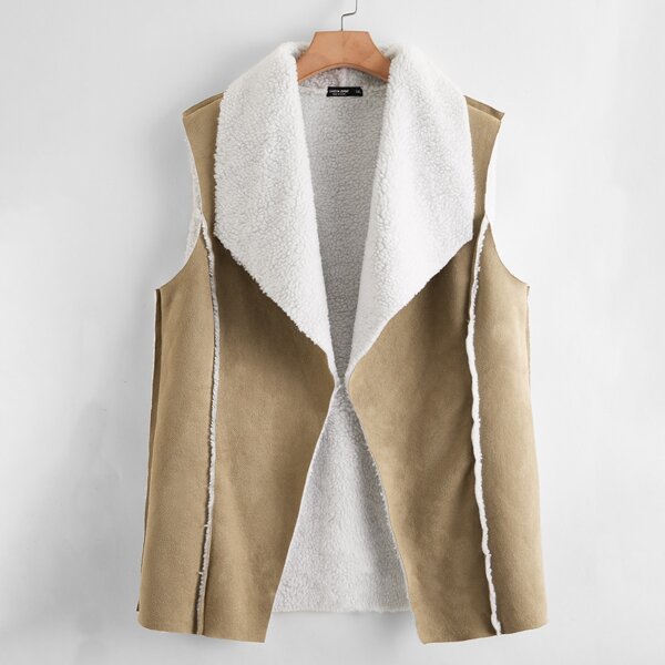 

Plus Teddy Lined Vest Coat, Khaki