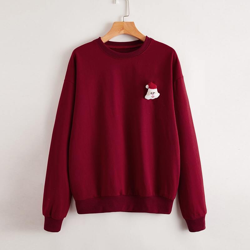 

Santa Claus Doll Front Drop Shoulder Sweatshirt, Burgundy