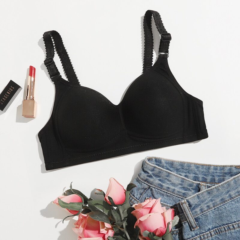 

Simple Solid Bra, Black