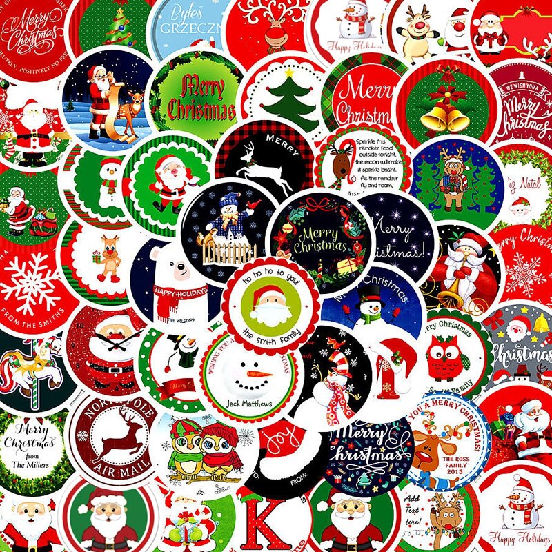 

60pcs Christmas Pattern Random Sticker, Multicolor
