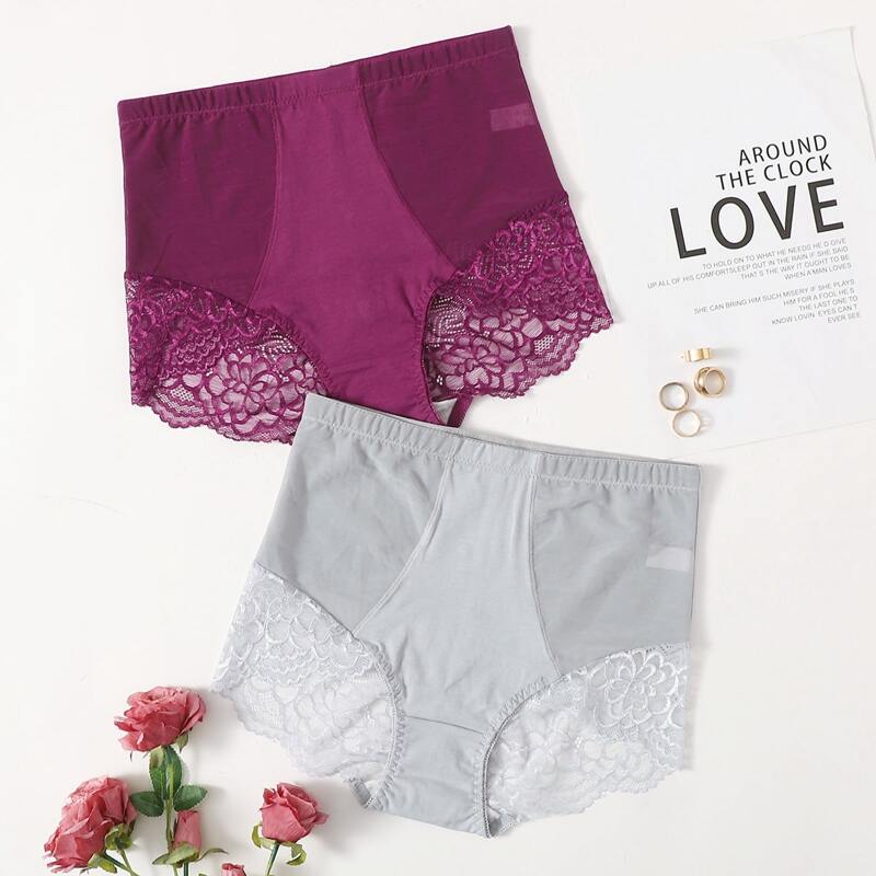 

2pack Lace Insert Panty Set, Multicolor
