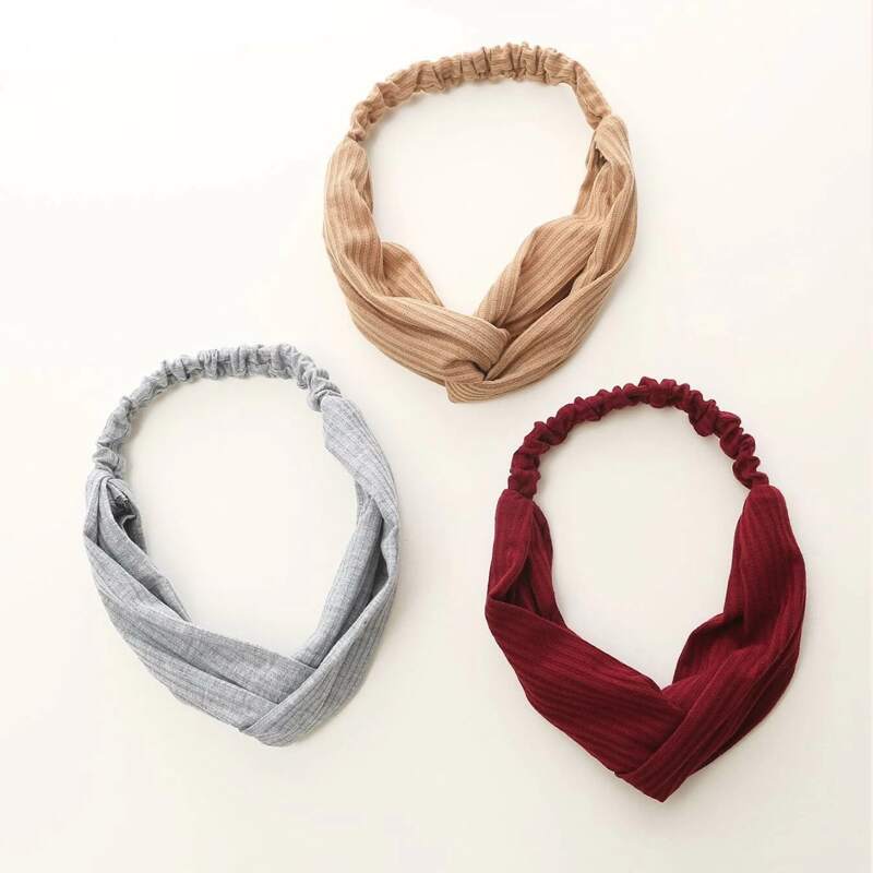 

3pcs Twist Headband, Multicolor