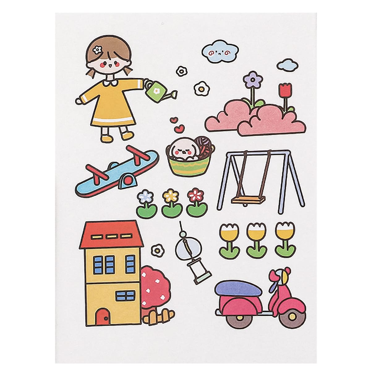 

4sheets Cartoon Sticker, Multicolor
