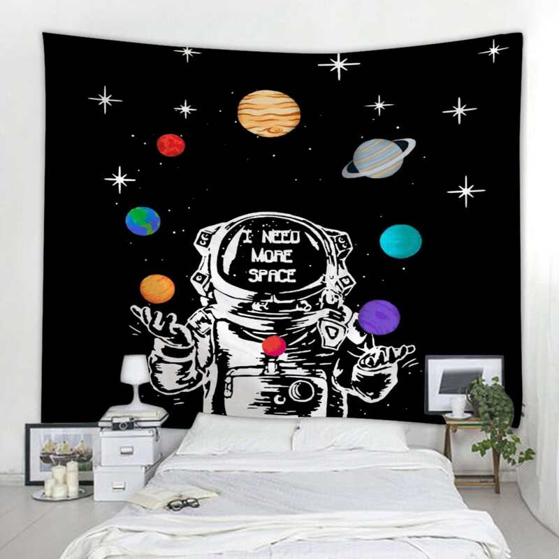 

Astronaut & Planet Tapestry, Multicolor