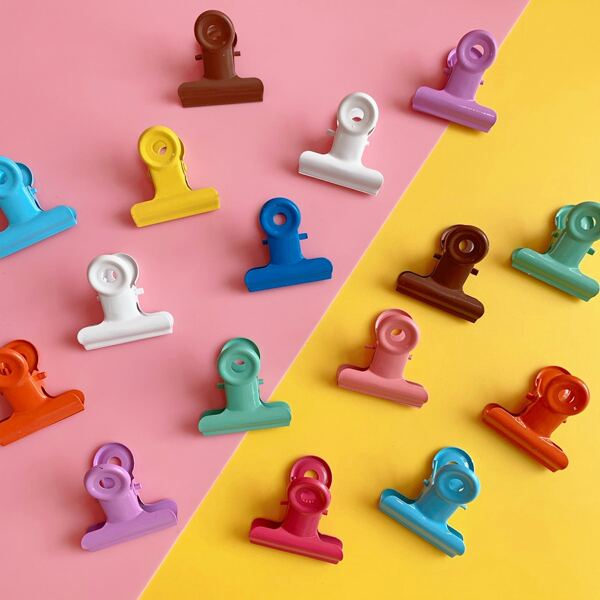 

4pcs Random Metal Binder Clip, Multicolor