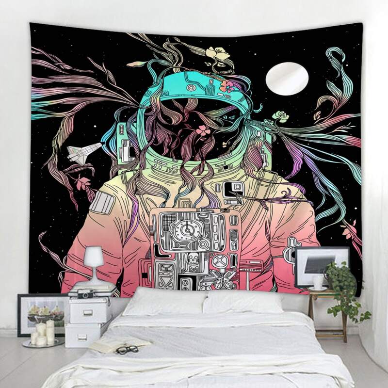 

Astronaut & Floral Tapestry, Multicolor