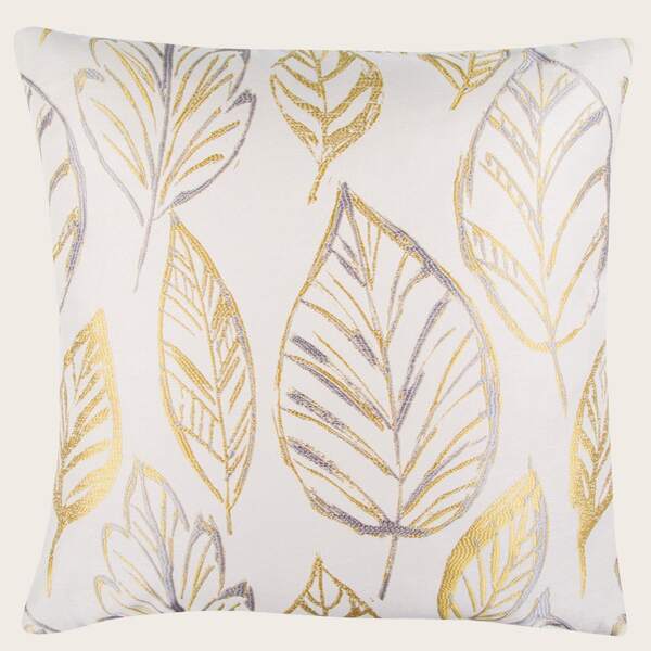 

Leaf Pattern Cushion Cover Without Filler, Beige