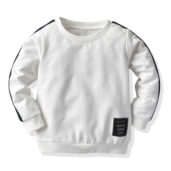 

Toddler Boys Contrast Tape Side Patched Sweatshirt, White