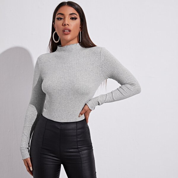 

Lettuce Trim Solid Tee, Light grey