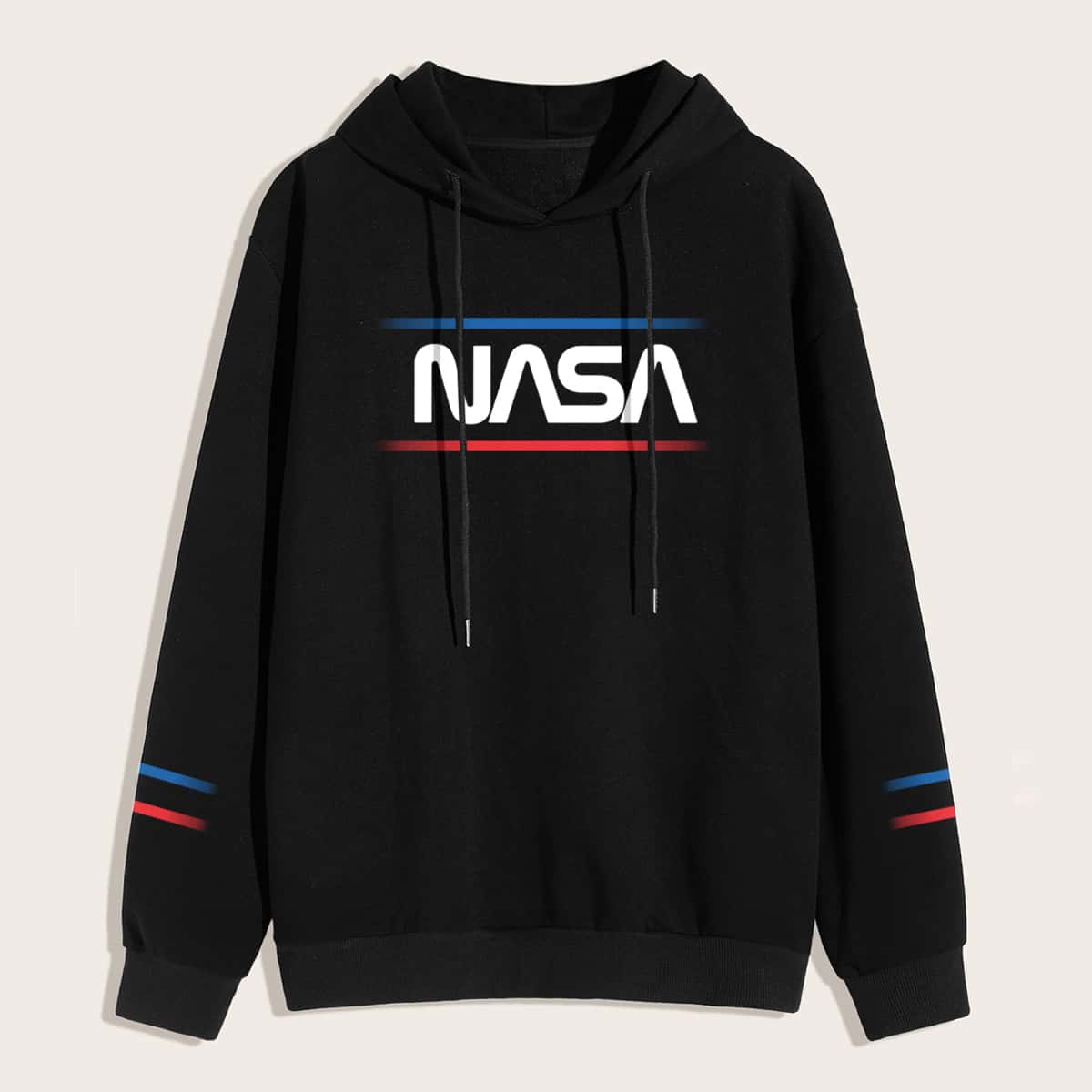 

Guys Letter Drawstring Hoodie, Black
