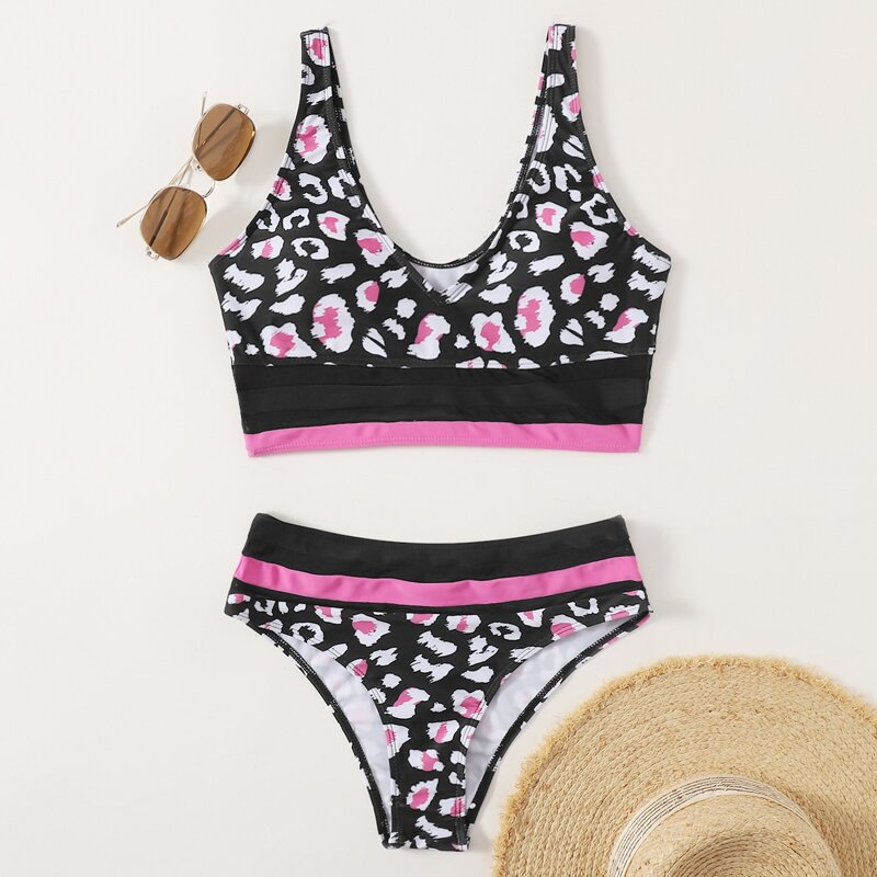 

Allover Print Bikini Swimsuit, Multicolor