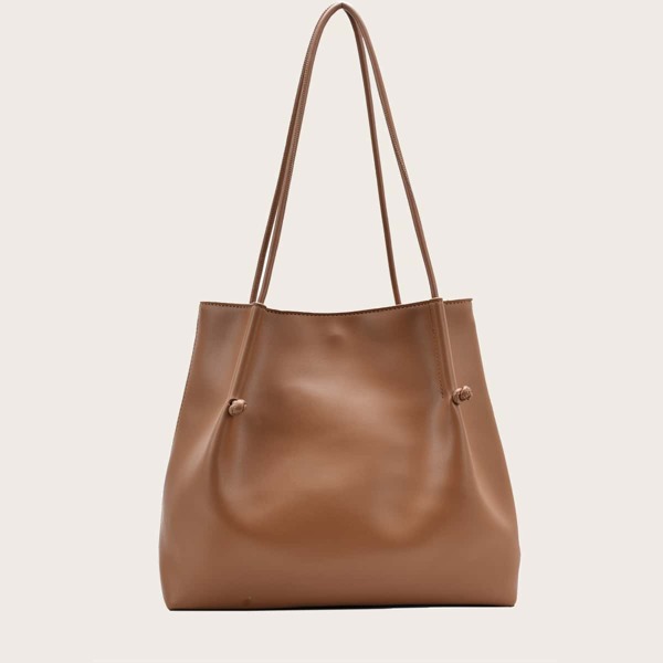 

Minimalist Shoulder Tote Bag, Brown