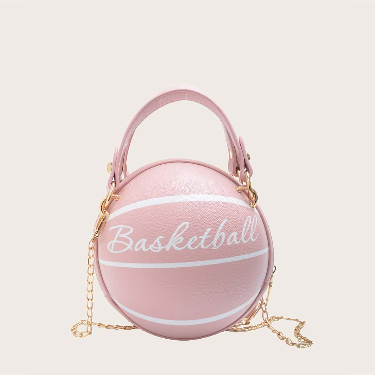 

Letter Graphic Ball Bag, Pink