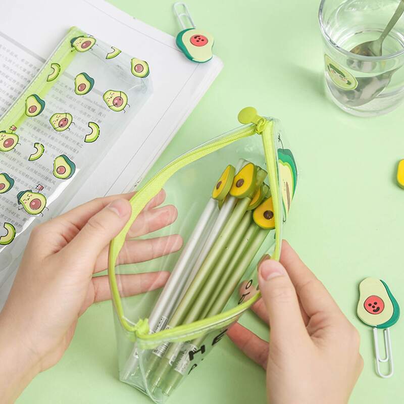 

Avocado Print Clear Pencil Case, Multicolor