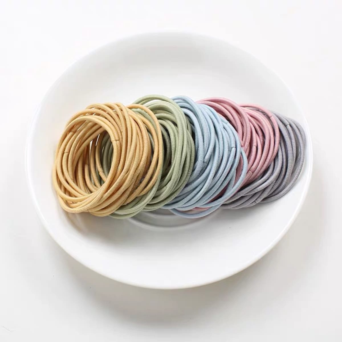 

100pcs Random Color Simple Hair Tie, Multicolor