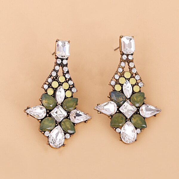 

Rhinestone Decor Earrings, Multicolor